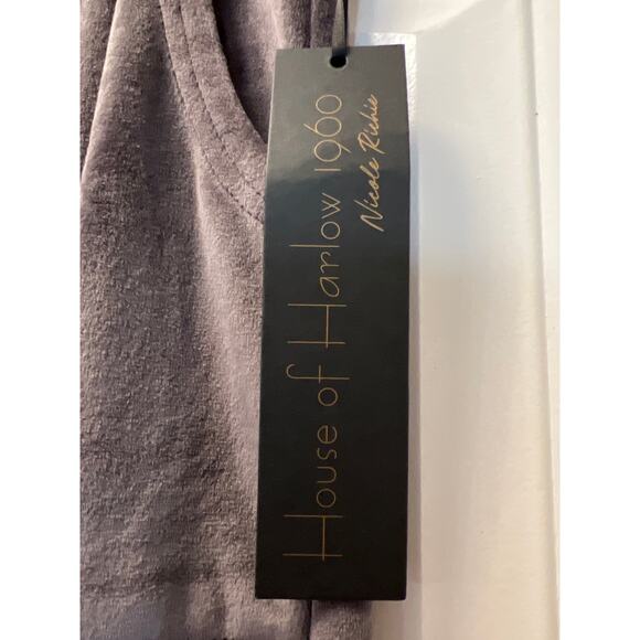 NWT House of Harlow 1960 Women’s Velour Joggers Drawstring Pants Size XS Gray - Picture 3 of 5